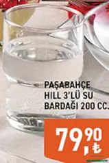 PAŞABAHÇE HİLL 3'LÜ SU BARDAĞI 200 CC